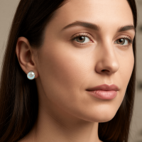 Oorstekers &acirc;&euro;&ldquo; Staal Kristal AB Transparant Zilverkleur (7mm) -