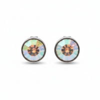 Oorstekers &acirc;&euro;&ldquo; Staal Kristal AB Transparant Zilverkleur (7mm) -