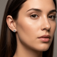 Oorstekers &acirc;&euro;&ldquo; Staal Kristal Grijs Zilverkleur (6mm) -