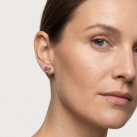 Oorstekers &acirc;&euro;&ldquo; Staal Kristal Roze Zilverkleur (6mm) -