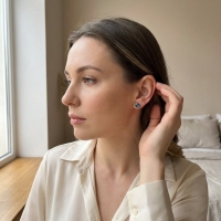 Oorstekers &acirc;&euro;&ldquo; Staal Kristal Zeeblauw Zilverkleur (5mm) -