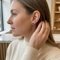 Oorstekers &acirc;&euro;&ldquo; Staal Kristal Bruin Zilverkleur (5mm) -