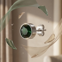 Oorstuds &acirc;&euro;&ldquo; Staal Kristal Groen Zilverkleur (5mm) -
