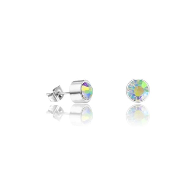 Oorstuds &acirc;&euro;&ldquo; Staal Kristal AB Transparant Zilverkleur (3mm) -