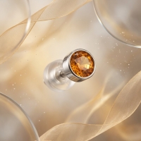 Oorstuds &acirc;&euro;&ldquo; Staal Kristal Topaas Bruin Zilverkleur (5mm) -