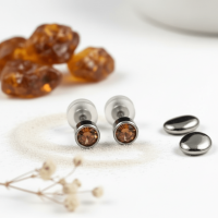 Oorstuds &acirc;&euro;&ldquo; Staal Kristal Topaas Zilverkleur (4mm) -
