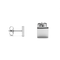 Oorstekers &ndash; Staal Vierkant Zilverkleurig (8mm)
