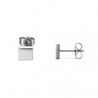 Oorstekers &acirc;&euro;&ldquo; Staal Vierkant Zilverkleurig (5mm) -