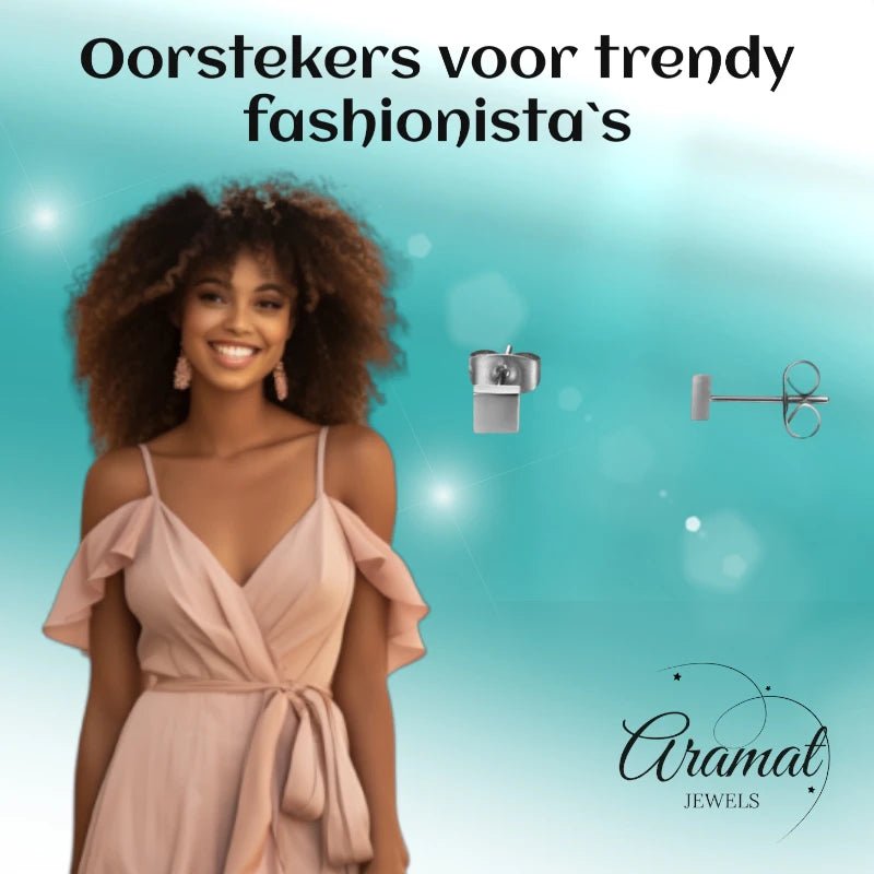 Oorstekers &acirc;&euro;&ldquo; Staal Vierkant Zilverkleurig (4mm) -