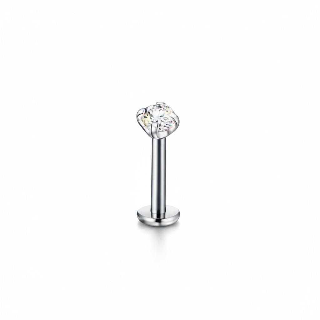 Tragus Helix Piercing &acirc;&euro;&ldquo; Zilverkleur &acirc;&euro;&ldquo; AB Zirkonia (4mm) - Unis