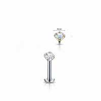 Tragus Helix Piercing &acirc;&euro;&ldquo; Zilverkleur &acirc;&euro;&ldquo; AB Zirkonia (4mm) - Unis