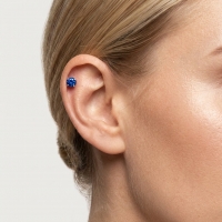 Tragus Helix Piercing &acirc;&euro;&ldquo; Zilverkleur &acirc;&euro;&ldquo; Donkerblauwe Zirkonia (4
