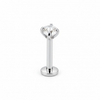 Tragus Helix Piercing &acirc;&euro;&ldquo; Zilverkleur &acirc;&euro;&ldquo; Transparant Zirkonia (4m