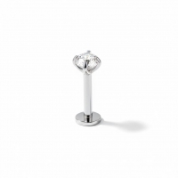 Tragus Helix Piercing &acirc;&euro;&ldquo; Zilverkleur &acirc;&euro;&ldquo; Transparant Zirkonia (4m