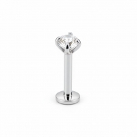 Tragus Helix Piercing &acirc;&euro;&ldquo; Zilverkleur &acirc;&euro;&ldquo; Transparant Zirkonia (4m
