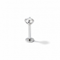 Tragus Helix Piercing &acirc;&euro;&ldquo; Zilverkleur &acirc;&euro;&ldquo; Transparant Zirkonia (4m