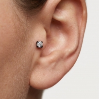 Tragus Helix Piercing &acirc;&euro;&ldquo; Zwart &acirc;&euro;&ldquo; AB Zirkonia 3mm - Unisex