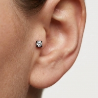 Tragus Helix Piercing &acirc;&euro;&ldquo; Zwart &acirc;&euro;&ldquo; AB Zirkonia 3mm - Unisex