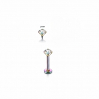 Tragus Helix Piercing &acirc;&euro;&ldquo; Multikleur &acirc;&euro;&ldquo; AB Zirkonia - Unisex