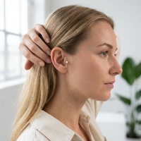 Tragus Helix Piercing &acirc;&euro;&ldquo; Wit Opaal &acirc;&euro;&ldquo; Goudkleur - Unisex