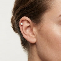 Tragus Helix Piercing &acirc;&euro;&ldquo; Wit Opaal &acirc;&euro;&ldquo; Goudkleur - Unisex