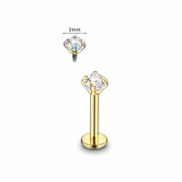 Tragus Helix Piercing &acirc;&euro;&ldquo; Goudkleur &acirc;&euro;&ldquo; AB Zirkonia - Unisex