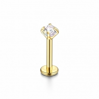 Tragus Helix Piercing &acirc;&euro;&ldquo; Goudkleur &acirc;&euro;&ldquo; AB Zirkonia - Unisex