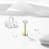 Tragus Helix Piercing &acirc;&euro;&ldquo; Goudkleur &acirc;&euro;&ldquo; AB Zirkonia - Unisex