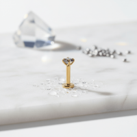 Tragus Helix Piercing &acirc;&euro;&ldquo; Goudkleur &acirc;&euro;&ldquo; Multicolor Zirkonia - Unis