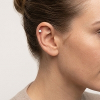 Tragus Helix Piercing &acirc;&euro;&ldquo; Wit Opaal &acirc;&euro;&ldquo; Ros&Atilde;&copy;goudkleur