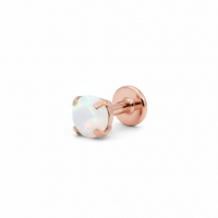 Tragus Helix Piercing &acirc;&euro;&ldquo; Wit Opaal &acirc;&euro;&ldquo; Ros&Atilde;&copy;goudkleur