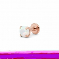 Tragus Helix Piercing &acirc;&euro;&ldquo; Wit Opaal &acirc;&euro;&ldquo; Ros&Atilde;&copy;goudkleur
