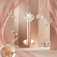 Tragus Helix Piercing &acirc;&euro;&ldquo; Ros&Atilde;&copy;goud &acirc;&euro;&ldquo; AB Zirkonia - 