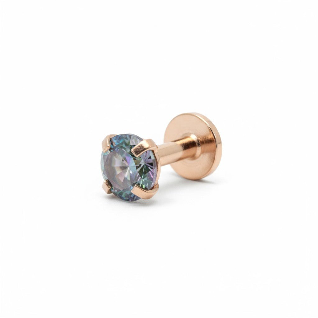 Tragus Helix Piercing &acirc;&euro;&ldquo; Ros&Atilde;&copy;goud &acirc;&euro;&ldquo; Multicolor Zir