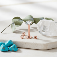 Tragus Helix Piercing &acirc;&euro;&ldquo; Ros&Atilde;&copy;goud &acirc;&euro;&ldquo; 6mm Staafje - 