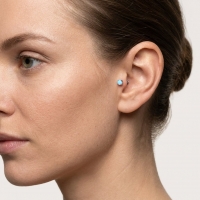 Tragus Helix Piercing &acirc;&euro;&ldquo; Blauw Opaal &acirc;&euro;&ldquo; 6mm Staafje - Unisex