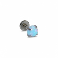 Tragus Helix Piercing &ndash; Blauw Opaal &ndash; 6mm Staafje