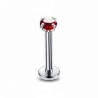 Helix Piercing Zilverkleur Rode Zirkonia 6mm 3mm - Dames