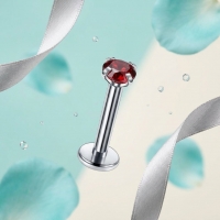 Helix Piercing Zilverkleur Rode Zirkonia 6mm 3mm - Dames