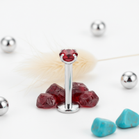 Helix Piercing Zilverkleur Rode Zirkonia 6mm 3mm - Dames