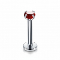 Helix Piercing Zilverkleur Rode Zirkonia 6mm 3mm - Dames
