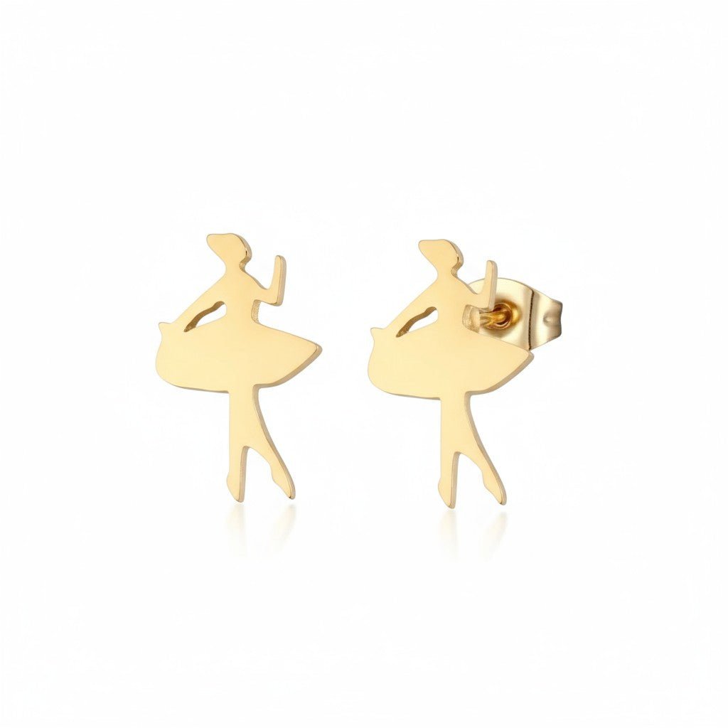 Danseres Oorbellen &acirc;&euro;&ldquo; Goudkleurig Staal 10x6mm -