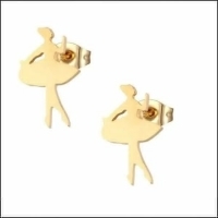 Danseres Oorbellen &acirc;&euro;&ldquo; Goudkleurig Staal 10x6mm -
