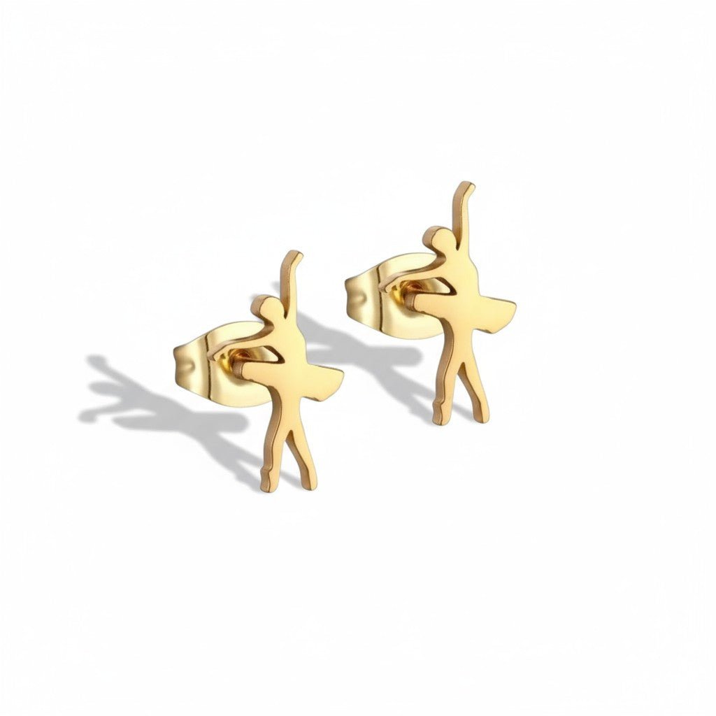 Danseres Oorbellen &acirc;&euro;&ldquo; Goudkleurig Staal 11x6mm -
