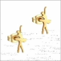 Danseres Oorbellen &acirc;&euro;&ldquo; Goudkleurig Staal 11x6mm -