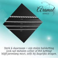 Jasseron Halsketting 4mm Zilverkleurig Staal - 45cm - Unisex