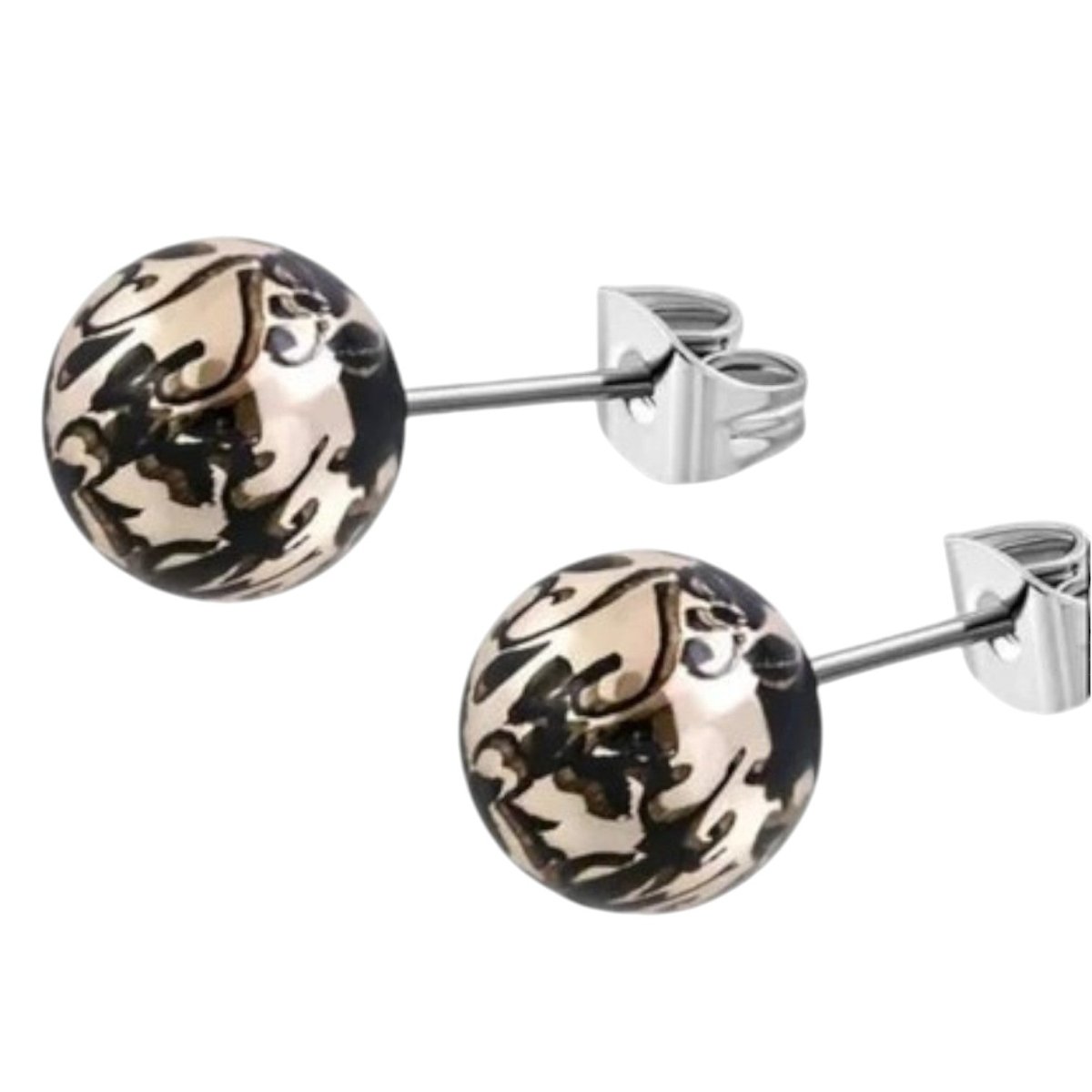 Stalen bolletjes oorstekers met spetters &acirc;&euro;&ldquo; 6mm -