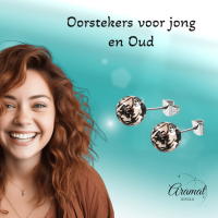 Stalen bolletjes oorstekers met spetters &acirc;&euro;&ldquo; 6mm -