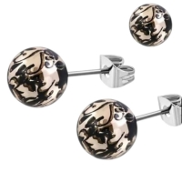 Stalen bolletjes oorstekers met spetters &acirc;&euro;&ldquo; 6mm -