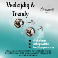Stalen bolletjes oorstekers met spetters &acirc;&euro;&ldquo; 6mm -